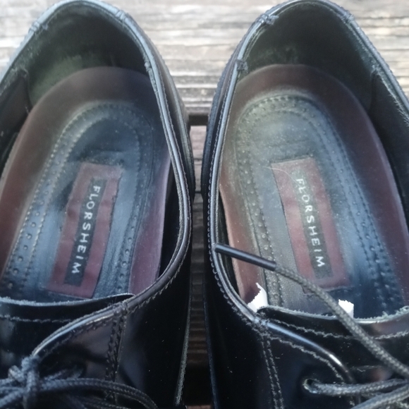 Florsheim Mens Oxford Black Leather Cap Toe Lace Up Shoes Size 10.5 3E. 255pem main image 3